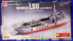 Vintage Lindberg Military Model Kits Lot 1990 Torpedo Boat Landing Craft LSU WW2