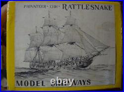 Vintage Model Shipways Privateer RATTLESNAKE 1781 Ship Kit Excellent Complete