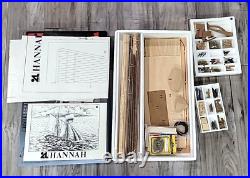 Vintage NIB Artesania Latina HANNAH 1775 Wooden Ship Model Sailboat 140 Kit