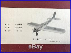Vintage RC Model Airplane Kit Tokyo Models Tokyo Echo Pattern Ship 1960's RARE