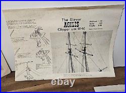 Vintage Slaver Agilis Clipper 1840 160 Scale Wooden Ship Model Kit Steingraeber
