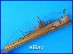 WW2 Italy Italian Ship Boat Submarine Wood Wooden Model Toy Navy Decor with Box