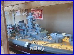 Wooden Bismarck Model Ship Pre-Built on Stand in Wooden Crate