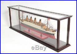 Wooden Table Top Ship Model Display Case For 40 Ocean Liner & Cruise Ships New